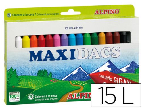 Lapis de cera alpino maxidacs caixa de 15 cores sortidas , Alpino , 59671 , 8412529216008